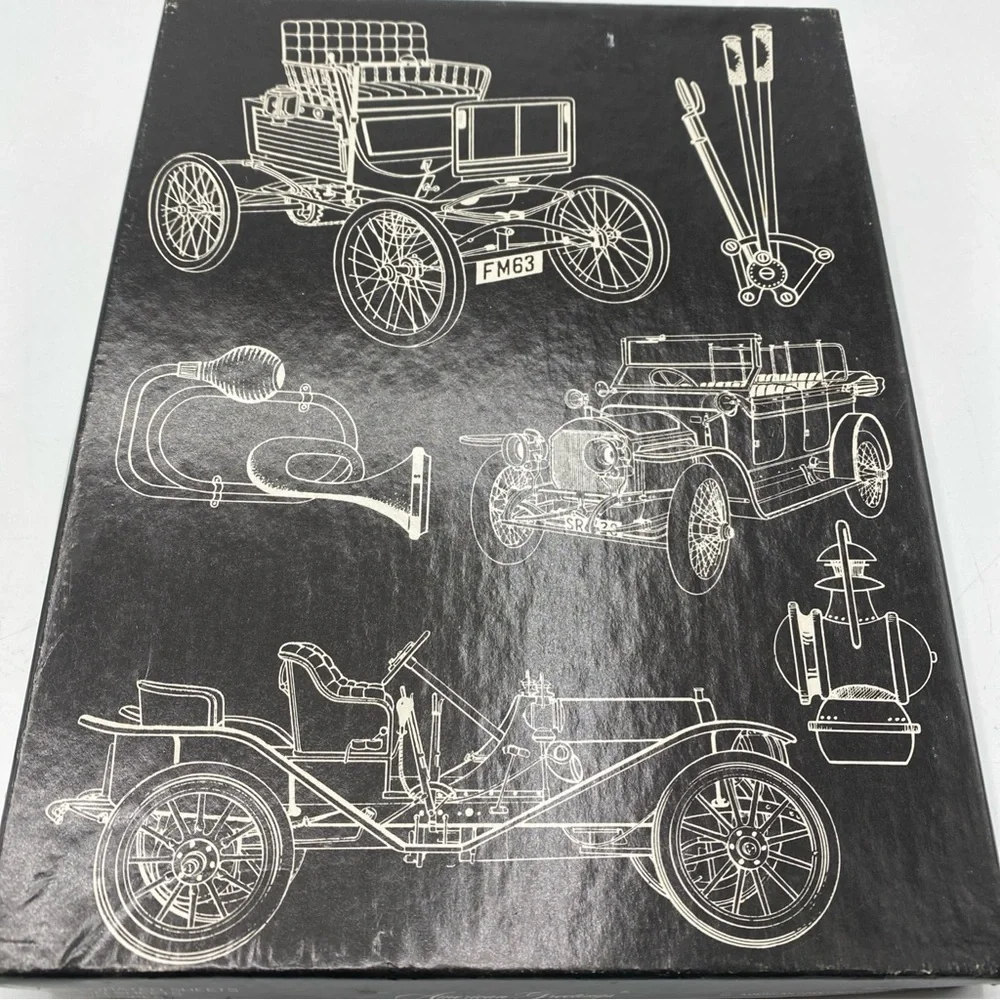 Vintage AMERICAN GREETINGS Stationery BOX Old Cars Notepaper Fold Envelopes USA